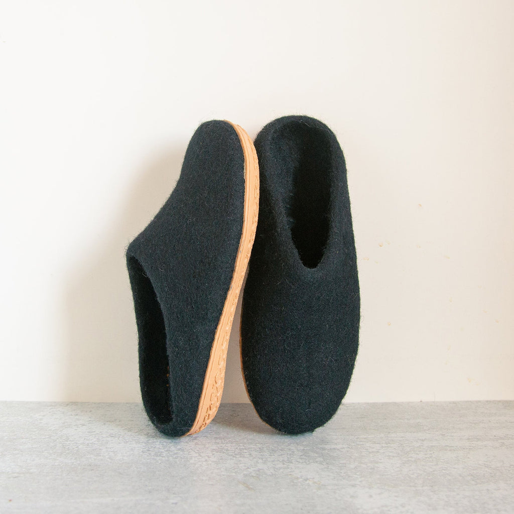 Night Black | Luxury Organic Merino Wool Slippers