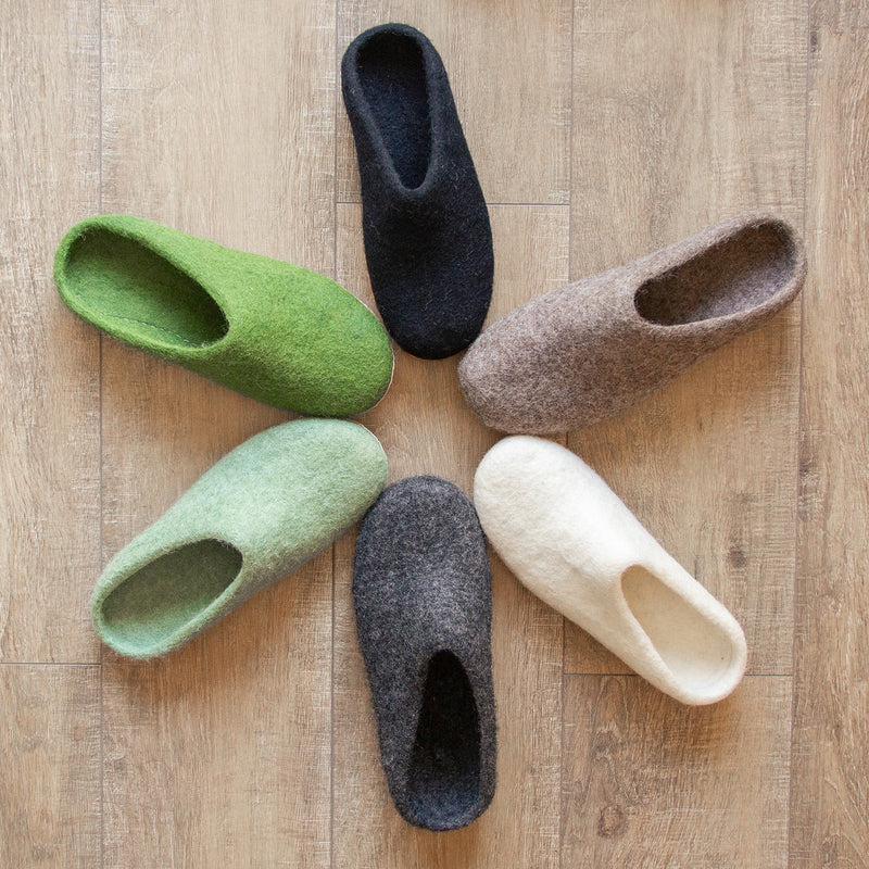 Boiled wool slippers mens online