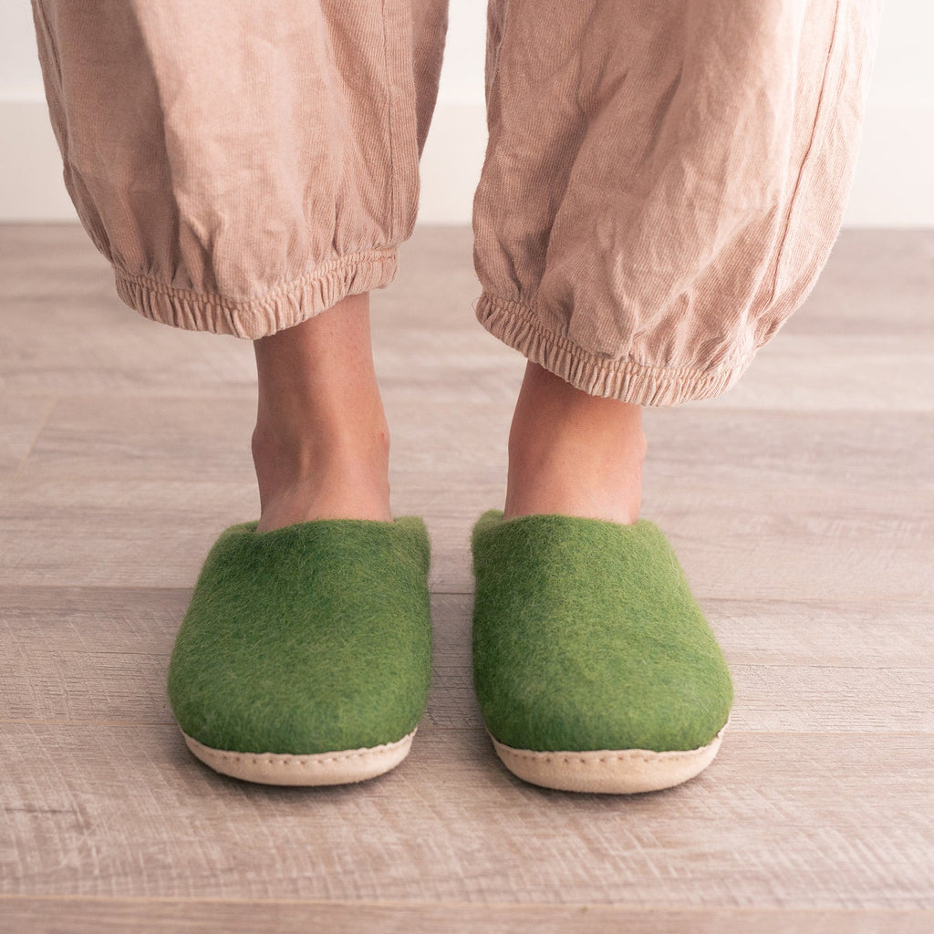 Forest Green | Luxury Organic Merino Wool Slippers