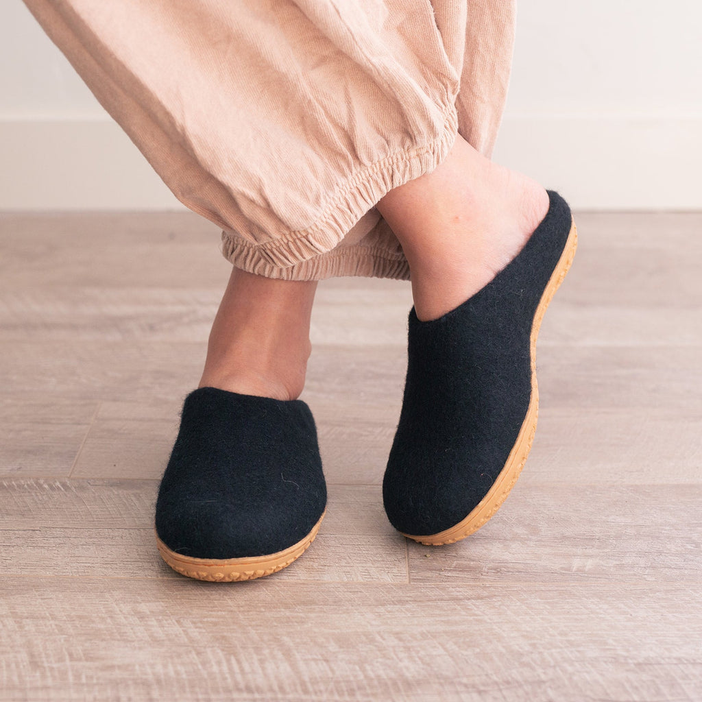 Night Black | Luxury Organic Merino Wool Slippers