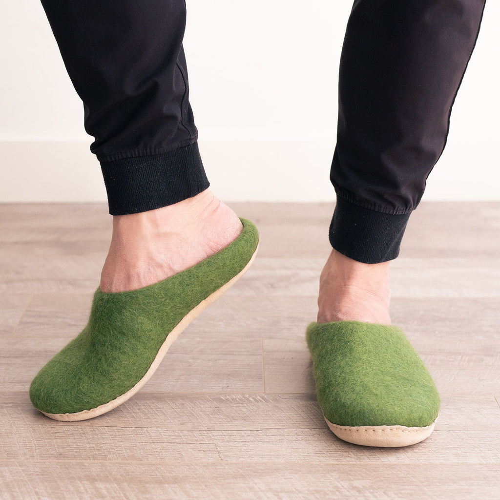 Mens Organic Merino Wool Slippers