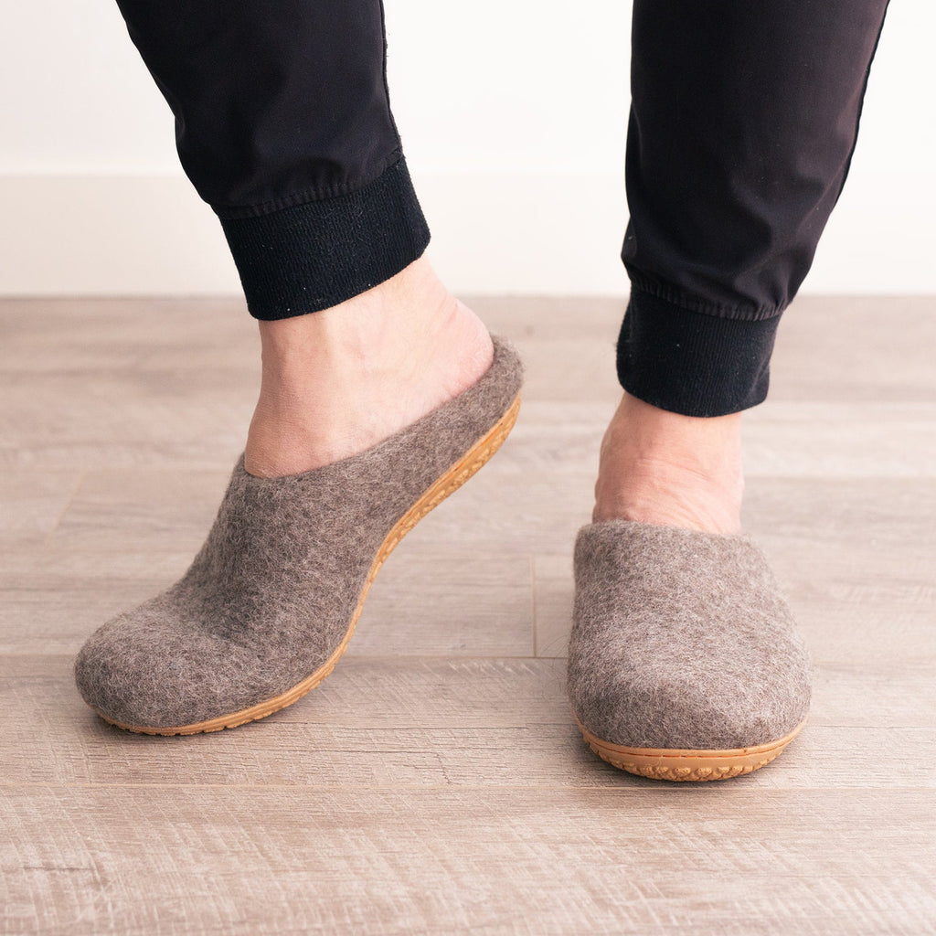 Earth Brown | Mens Organic Merino Wool Slippers