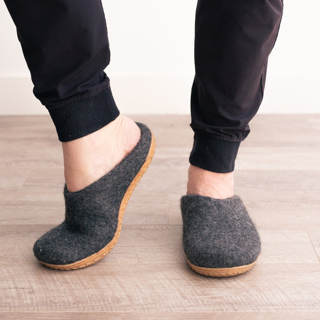 Stone Gray | Mens Organic Merino Wool Slippers