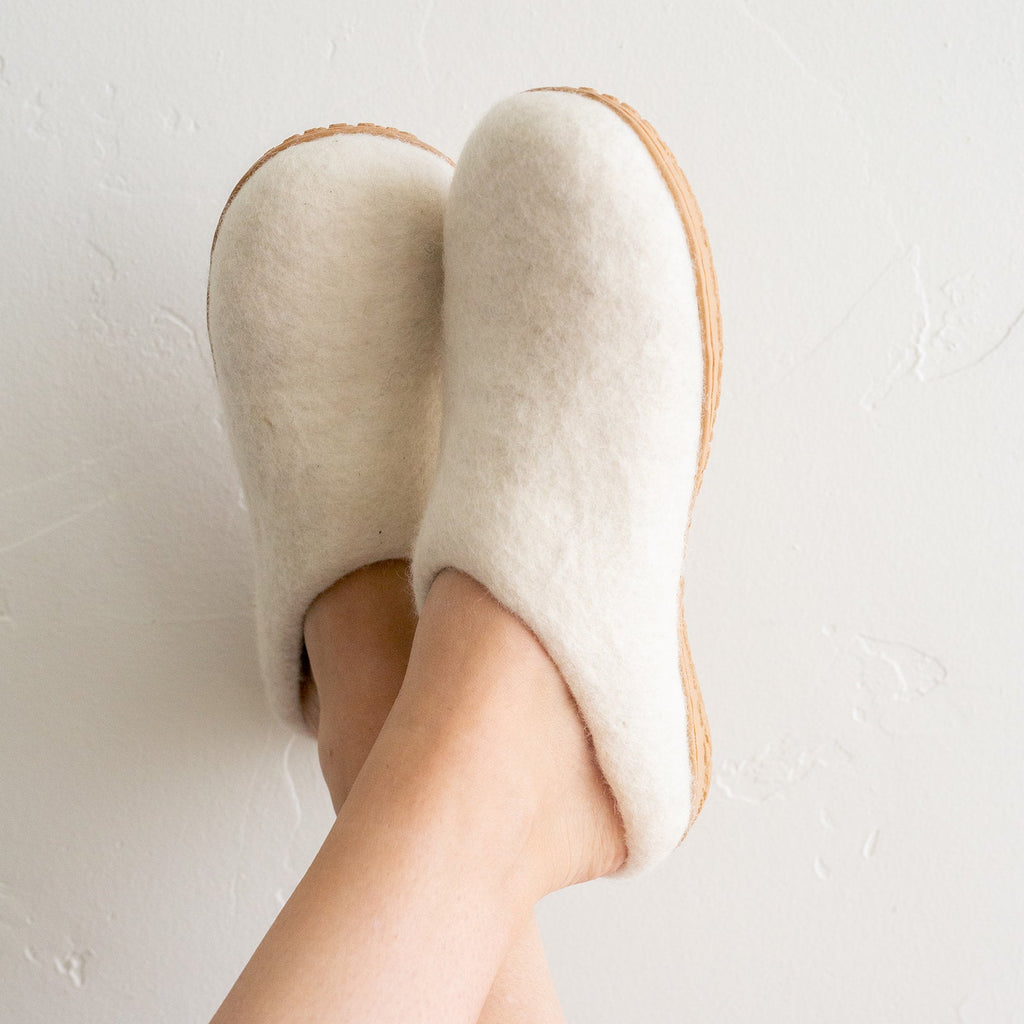 Snow White | Luxury Organic Merino Wool Slippers