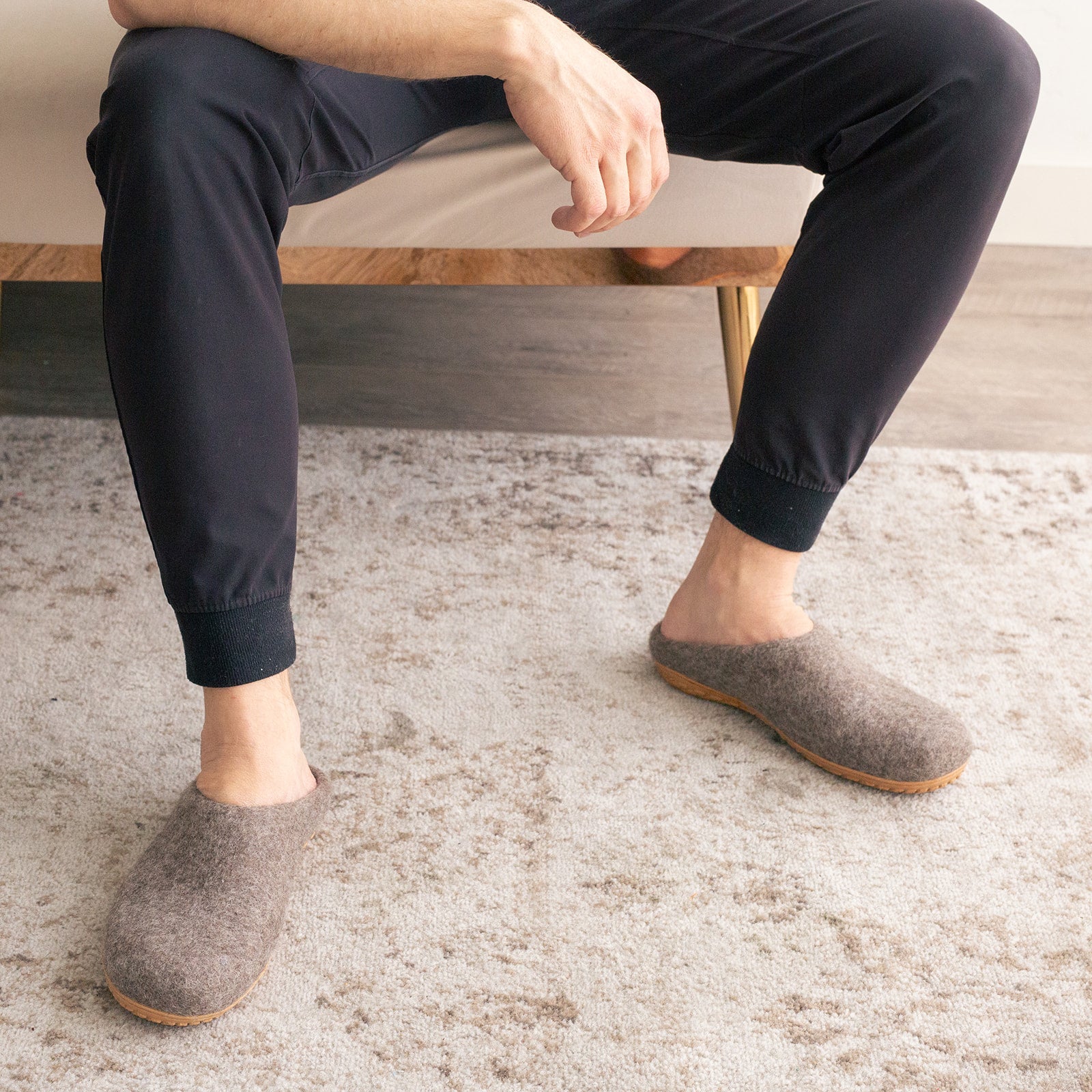 Earth Brown | Mens Organic Merino Wool Slippers