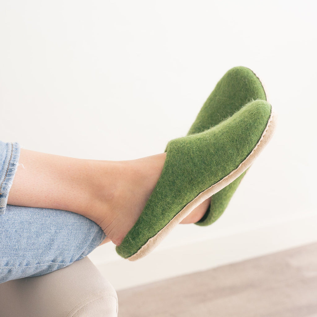 Forest Green | Luxury Organic Merino Wool Slippers