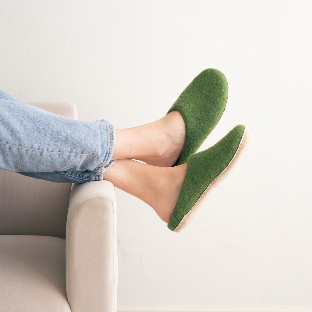 Forest Green | Luxury Organic Merino Wool Slippers